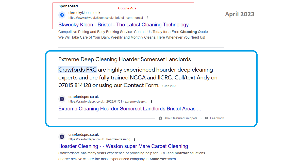 How to get a Featured Snippet in Google Search Results Featured snippet Google Local Website ranking Crawfords PRC