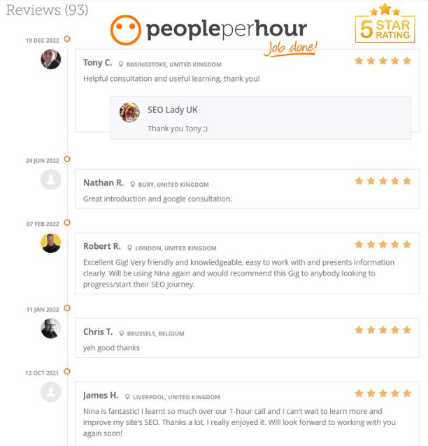SEO Consultant UK Case Study Google Ranking SEO Lady Reviews Freelancer UK Digital Marketing eCommerce Shopify Google Eanking Somerset Bristol UK Remote Consultant Independent Expert