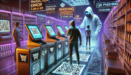 Death of Barcodes; the future of Quishing? Digital QR Codes: The phishing scam that keeps on taking. Future frictionless retail is already here - at what cost? DALL-E dystopian futuristic retail store